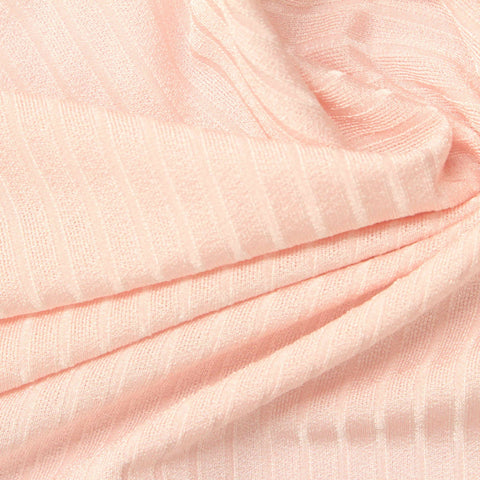 Polyester Stretch Rib Knit Fabric, 230 gsm, 165 cm — Pink, ref EF-249911
