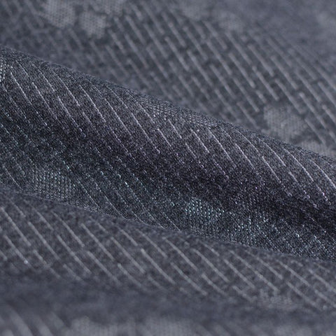 Dark Grey Subtle-Floral Jacquard, Poly-Viscose