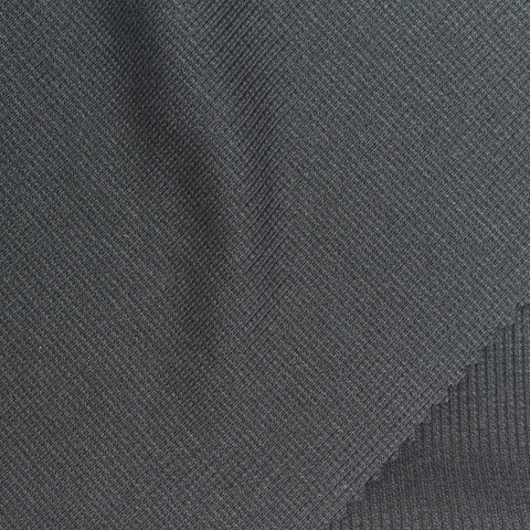 Charcoal Rib Knit, Poly-Cotton