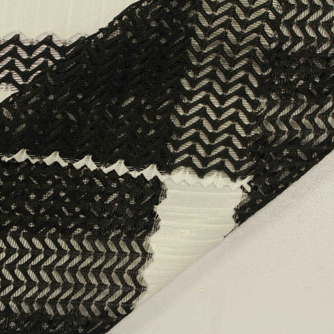 Black Chevron Jacquard, Polyester, 150 gsm