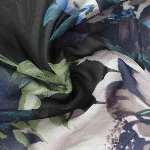 Green Large-Floral Chiffon, Polyester