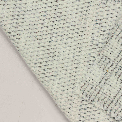Silver Irregular-Grid Interlock Knit