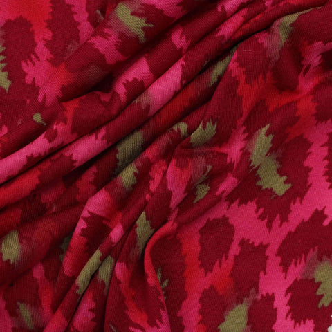 Pink Leopard Jersey Knit, Cotton-Modal