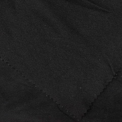 Polyester Stretch Faux Suede Fabric, 226 gsm, 150 cm — Black