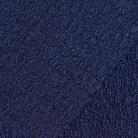Jacquard Polyester Stretch Warp Knit Fabric, 175 gsm, 150 cm — Navy