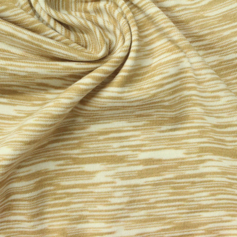 Light Brown Horizontal-Stripe Jersey Knit, Cotton