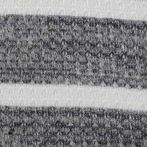 Heathered Black Horizontal-Stripe Jersey Knit