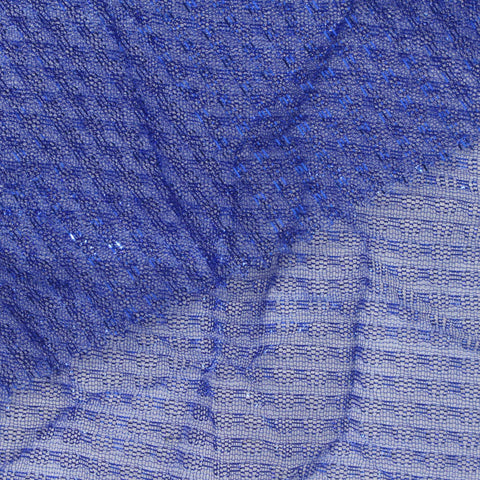 Blue Geometric Jacquard, Polyester, 39 gsm