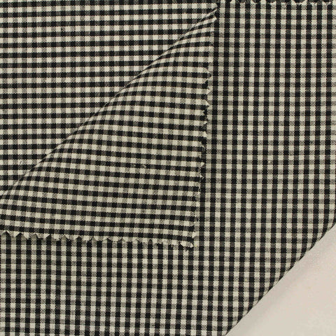 Black Gingham Woven, Cotton, 110 gsm