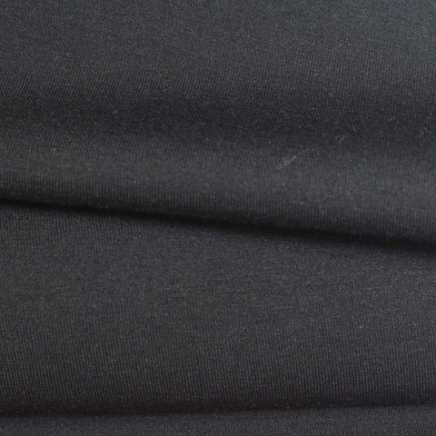 Polyester Cotton Stretch Scuba Knit Fabric, 350 gsm, 165 cm — Black, ref EF-268311