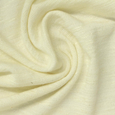 Slub Viscose Polyester Stretch Jersey Knit Fabric, 250 gsm, 160 cm — Beige