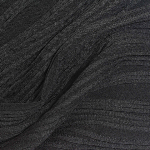Black Tone-on-Tone Jersey Knit, Polyester, 290 gsm