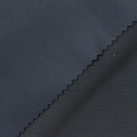 Washed Modal Polyester Stretch Scuba Knit Fabric, 300 gsm, 150 cm — Navy