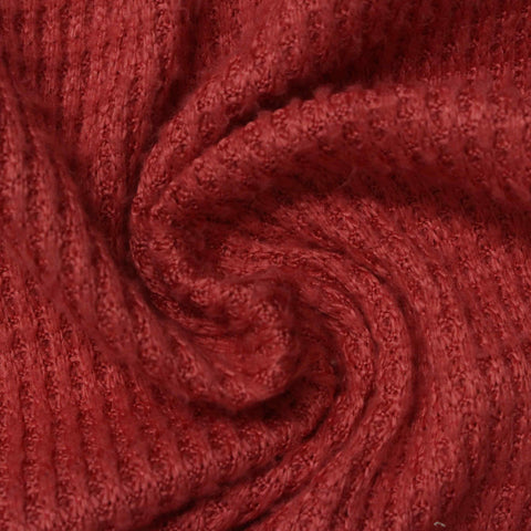Red Textured Waffle Knit, Polyester
