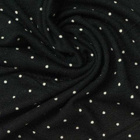 White Dots Jersey Knit, Viscose, 175 gsm