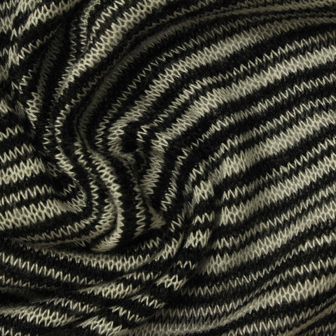 Black Horizontal-Stripe Chunky Knit, 180 gsm, 150 cm