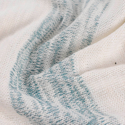 Off-White Horizontal-Stripe Chunky Knit, Poly-Cotton