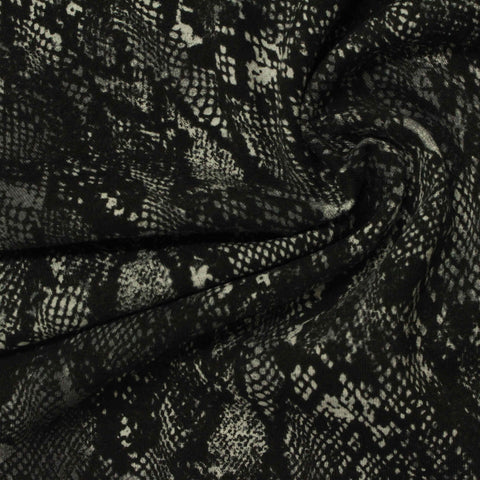 Black Snakeskin French Terry, Poly-Modal