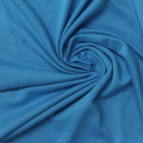 Polyester Stretch Milk Silk Knit Fabric, 175 gsm, 165 cm — Blue