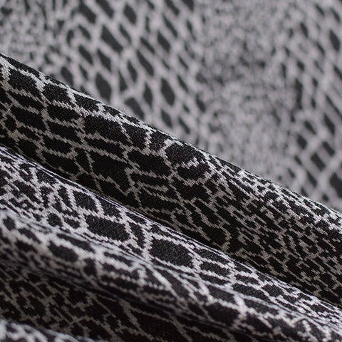 Black Animal Print Jacquard, Poly-Viscose, 250 gsm