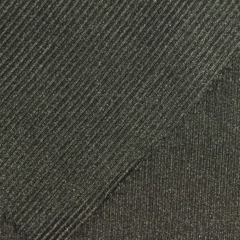 Dark Grey Marl Rib Knit, Polyester, 176 gsm
