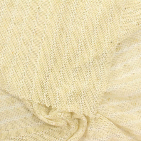 Striped Polyester Linen Chunky Knit Fabric, 146 gsm, 160 cm — Beige