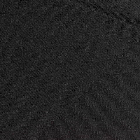 Viscose Nylon Stretch Ponte Knit Fabric, 360 gsm, 162 cm — Black
