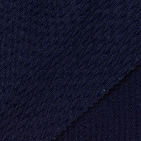 Navy Ribbed Rib Knit, Polyester