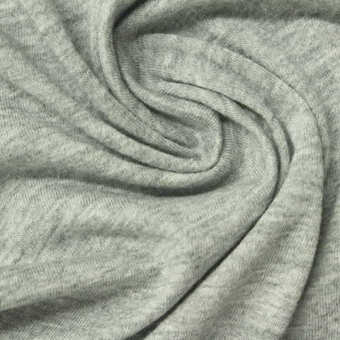 Light Grey Marl Jersey Knit, Cotton, 130 gsm