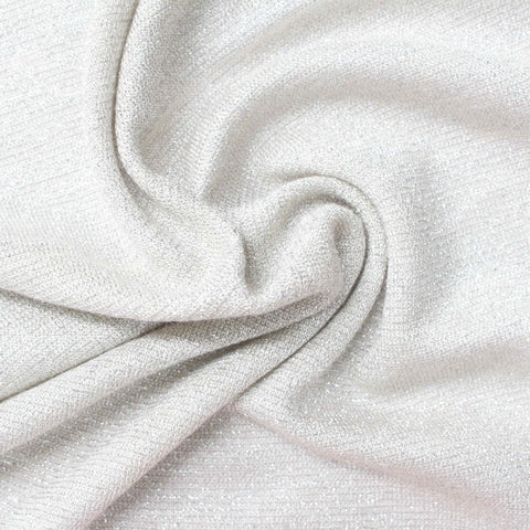 Viscose Metallic Knit Fabric, 150 gsm — White