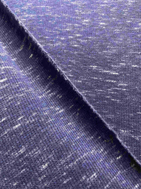 Purple Heathered-Marl Rib Knit, Cotton-Poly