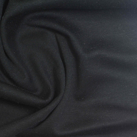 100% Cotton Interlock Knit Fabric, 190 gsm, 175 cm — Black