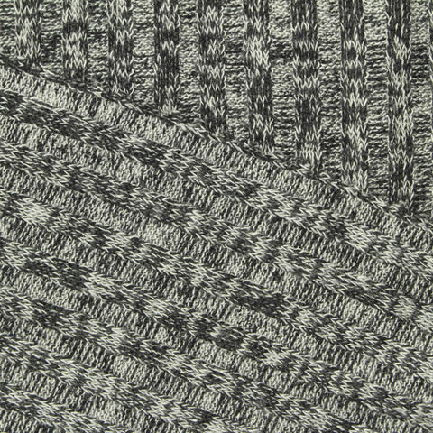 Black Heathered-Marl Rib Knit, Viscose-Poly, 203 gsm
