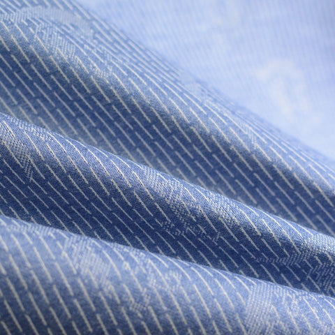 Light Blue Stripes Jacquard, Poly-Viscose