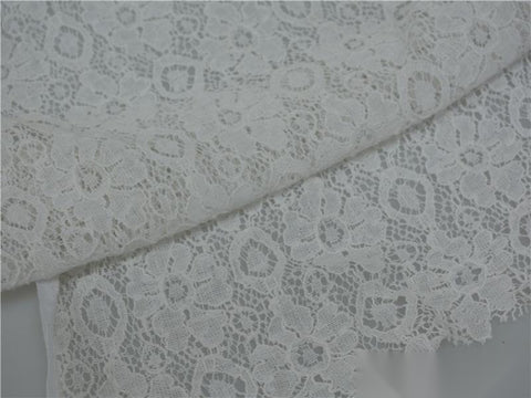 White Floral Lace, Cotton-Nylon, 114 gsm