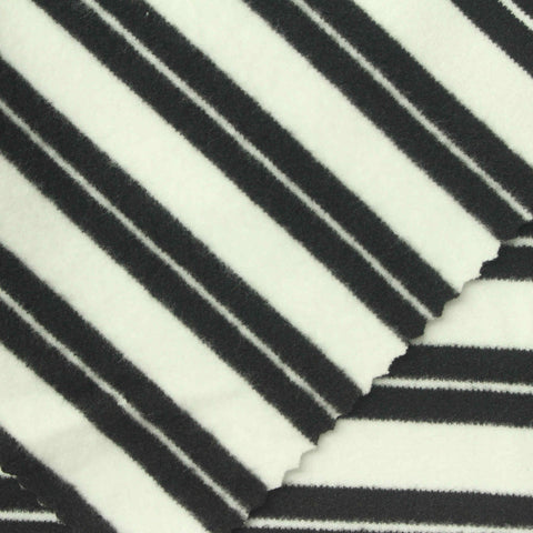 Black Horizontal-Stripe Velvet, Polyester, 270 gsm