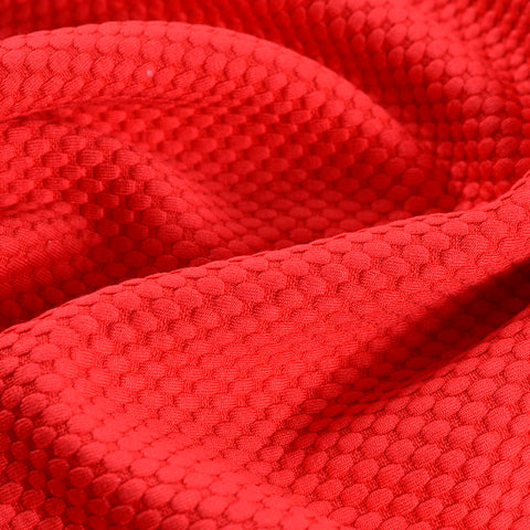 Jacquard Polyester Viscose Knit Fabric, 340 gsm, 150 cm — Red