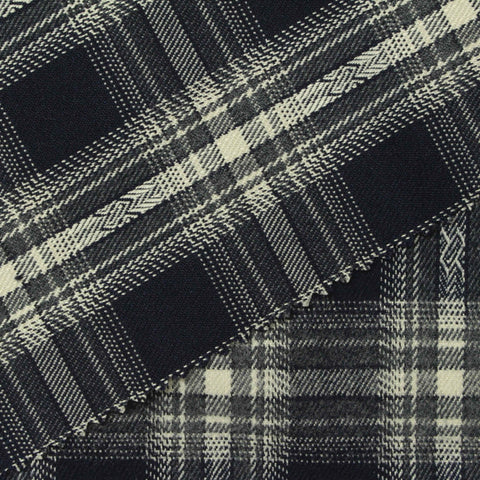 Black Plaid Woven, Poly-Viscose, 285 gsm, 150 cm, ref EF-265144