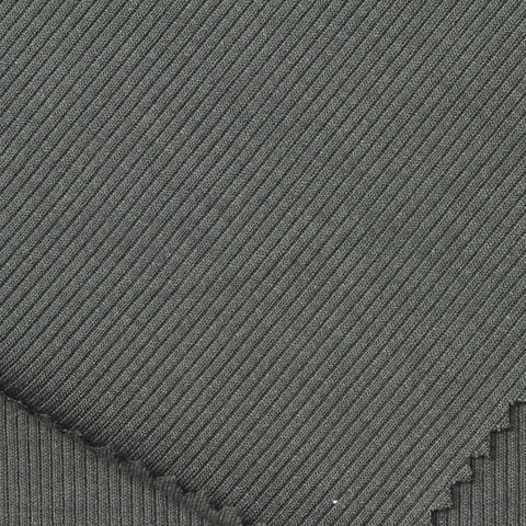 Viscose Stretch Rib Knit Fabric, 290 gsm, 120 cm — Green, ref EF-249231