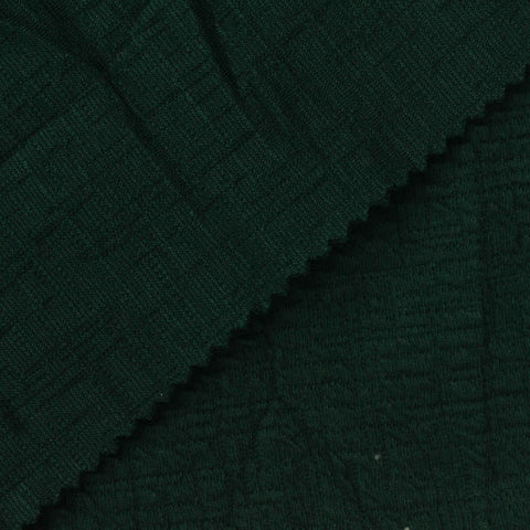 Jacquard Cotton Polyester Stretch Knit Fabric, 260 gsm, 160 cm — Green