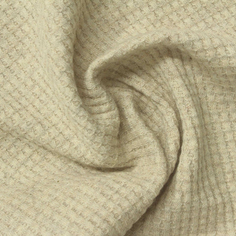 Waffle Knit Fabric, 220 gsm, 140 cm — Beige