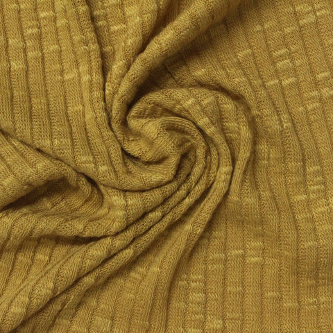Khaki Textured Rib Knit, Poly-Viscose