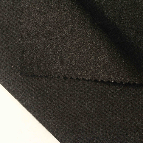 Jacquard Viscose Nylon Blend Knit Fabric, 390 gsm, 160 cm — Black