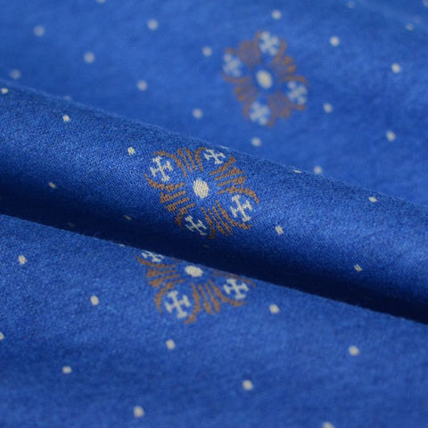Blue Dots Jacquard, Poly-Viscose