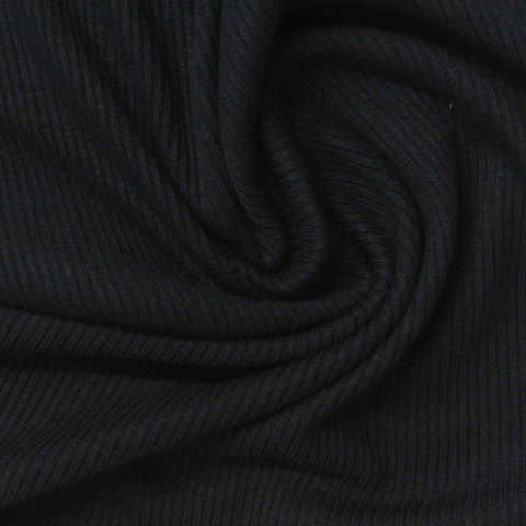 Black Ribbed Rib Knit, Viscose
