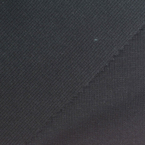 Black Rib Knit, Poly-Cotton