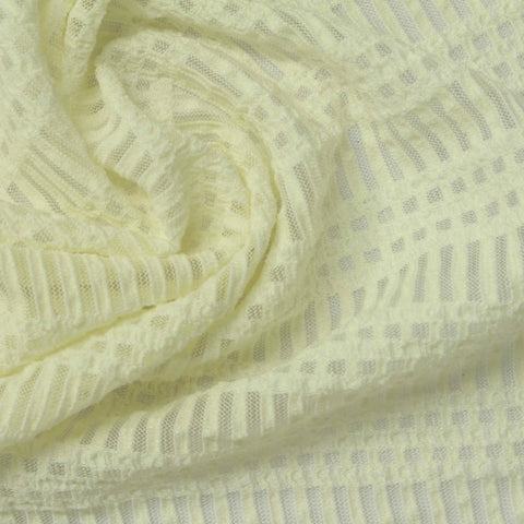 Light Yellow Vertical-Stripe Lace, Polyester