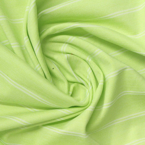Lime Horizontal-Stripe Jersey Knit, Polyester