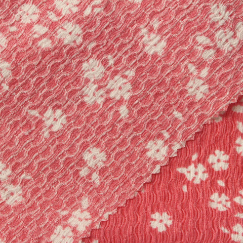 White Floral Crepe, Polyester, 160 gsm, 156 cm