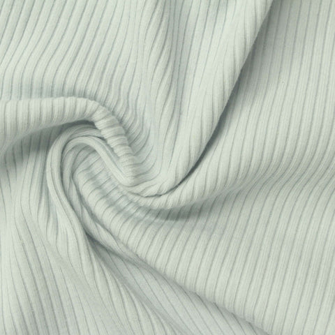 Cotton Polyester Stretch Rib Knit Fabric, 290 gsm, 130 cm — Green